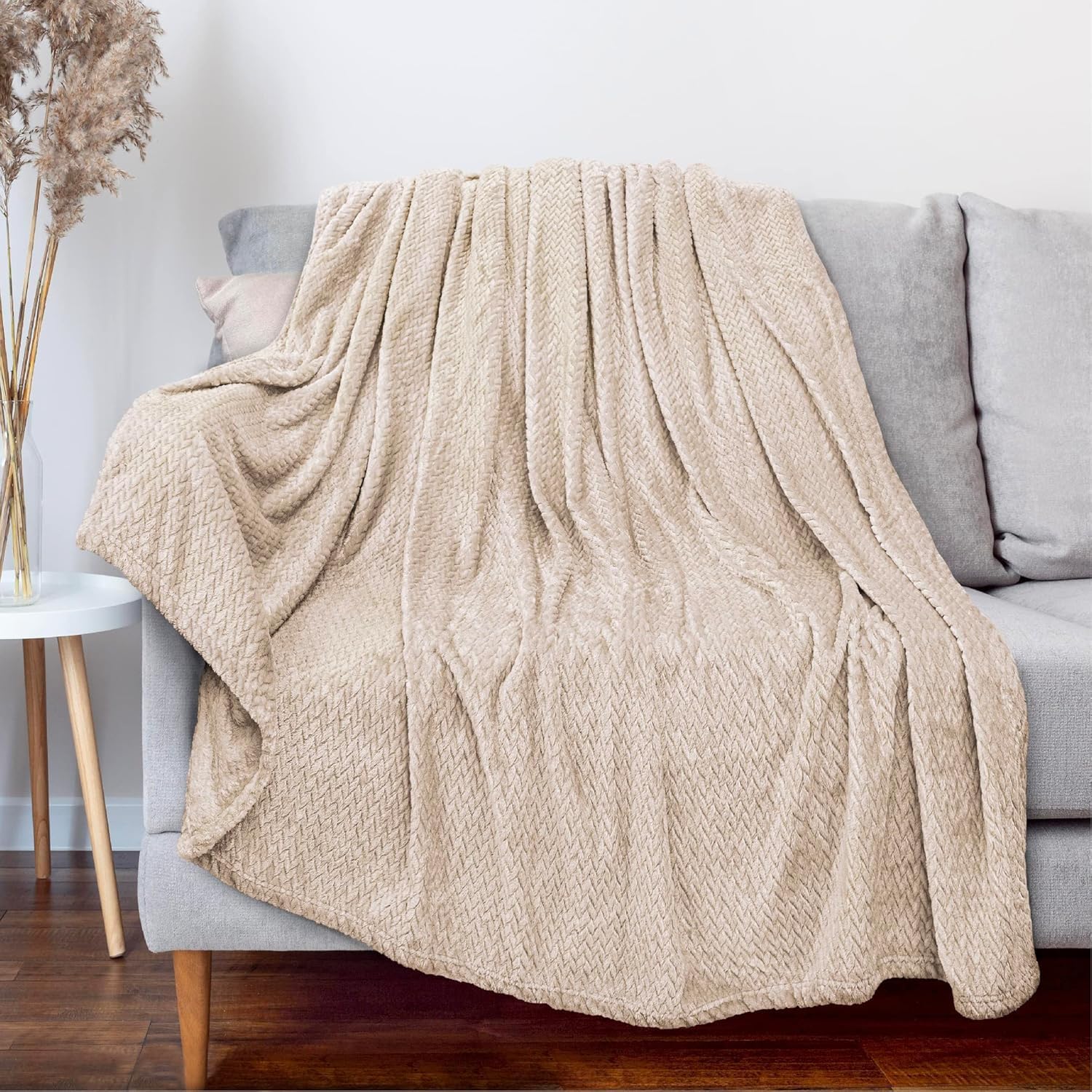 Bulk Throw Blankets Chenille Throw Blankets 24 Pack Chenille 250 GSM Cream White Pack i##e##s: for Wedding Favors ^^ for Bed Couches and Sofas ^^ Guests ^^ Donation :i##e##s - Image 2