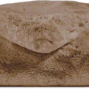 Cozy Earth Cuddle Blanket - Faux Fur Ultra-Soft Luxury Throw Blanket - Thick & Cozy Oversized Design for Lounging or Sharing - Machine Washable - Oversize Throw 80" x 60" Walnut