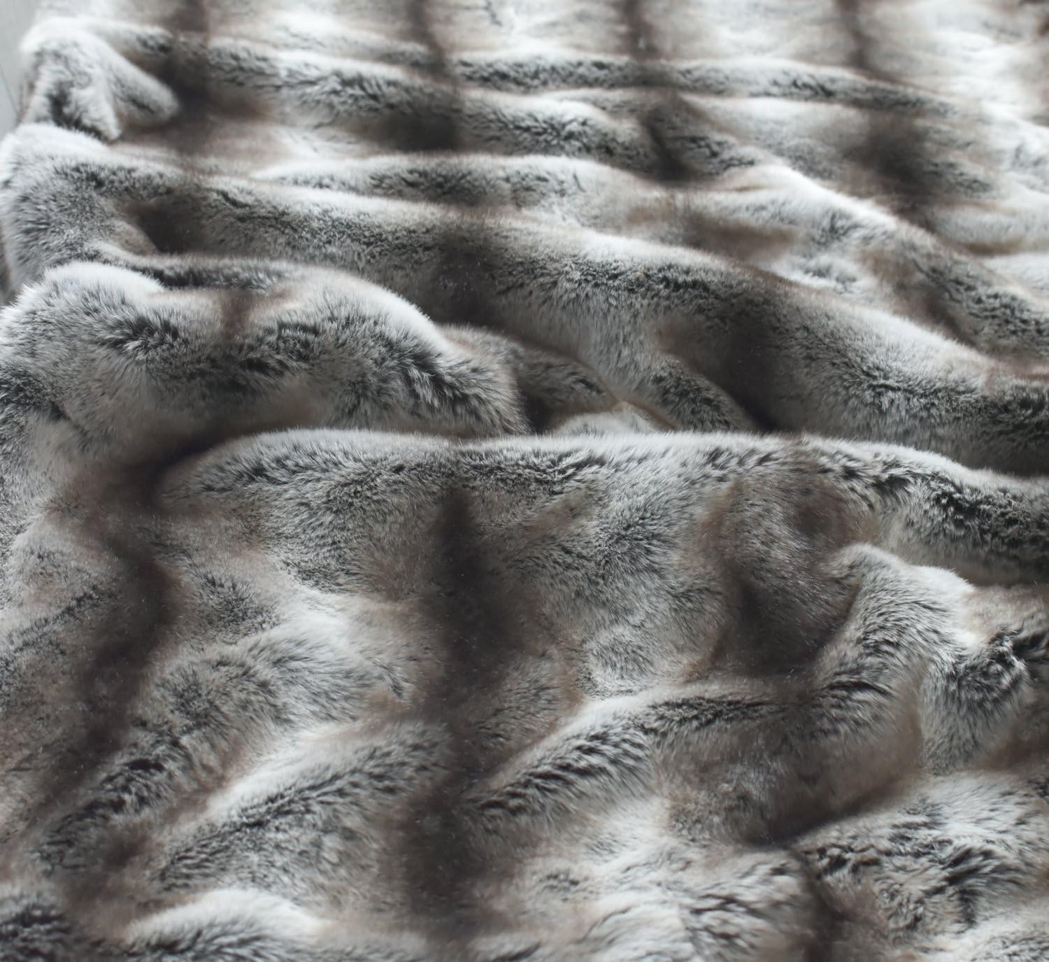 Faux Fur Throw Blanket Plush Velvet Fox Lynx Gray Mink Chinchilla X-Long - Image 4