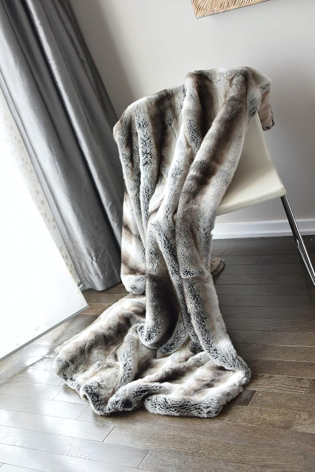 Faux Fur Throw Blanket Plush Velvet Fox Lynx Gray Mink Chinchilla X-Long - Image 6