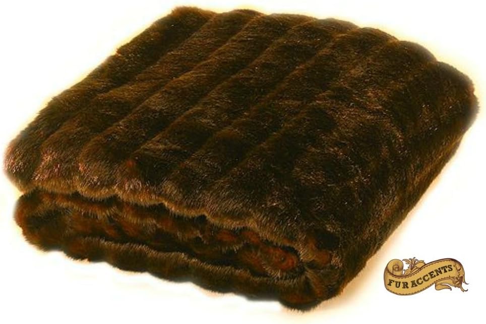 Fur Accents Luxury Faux Fur Minky Channel Mink Throw Blanket\/Plush Soft Bedding (5'x8', White) - Image 6