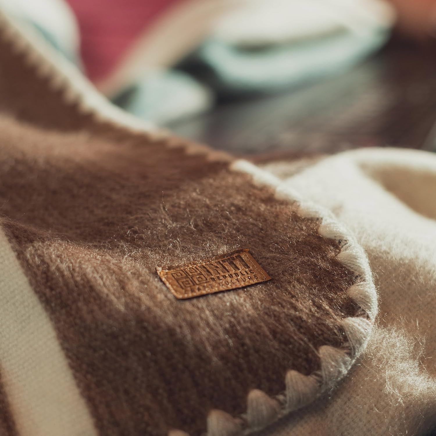 INTI REPUBLIC Alpaca Wool Throw Blanket | Ultra Soft, Lightweight, Warm, Breathable, Non-Itchy | Classic, Elegant-Minimalist Design for Bed, Couch, Travel, or Gift | 90" L x 64" W (Earth Tones) - Image 8