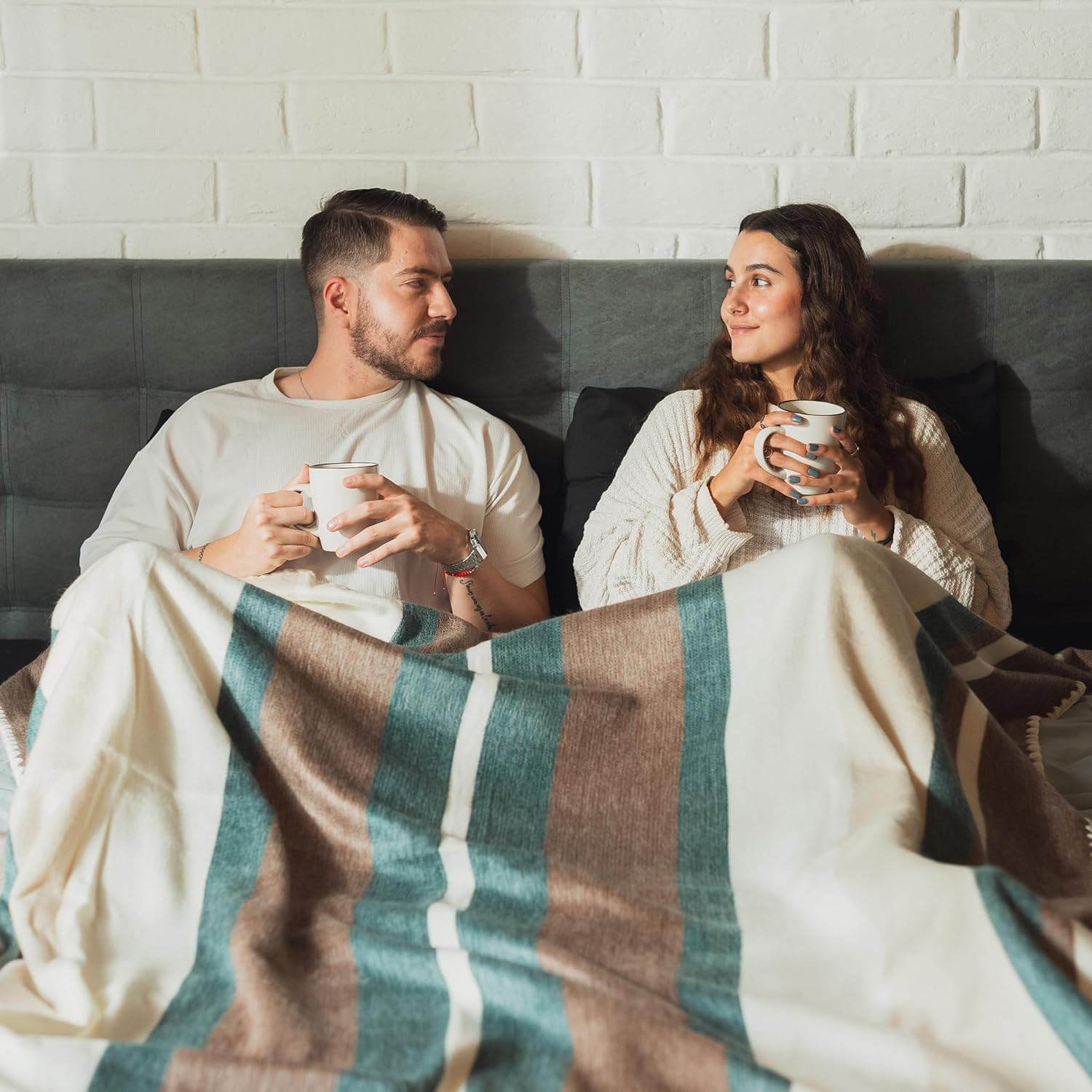 INTI REPUBLIC Alpaca Wool Throw Blanket | Ultra Soft, Lightweight, Warm, Breathable, Non-Itchy | Classic, Elegant-Minimalist Design for Bed, Couch, Travel, or Gift | 90" L x 64" W (Earth Tones) - Image 3