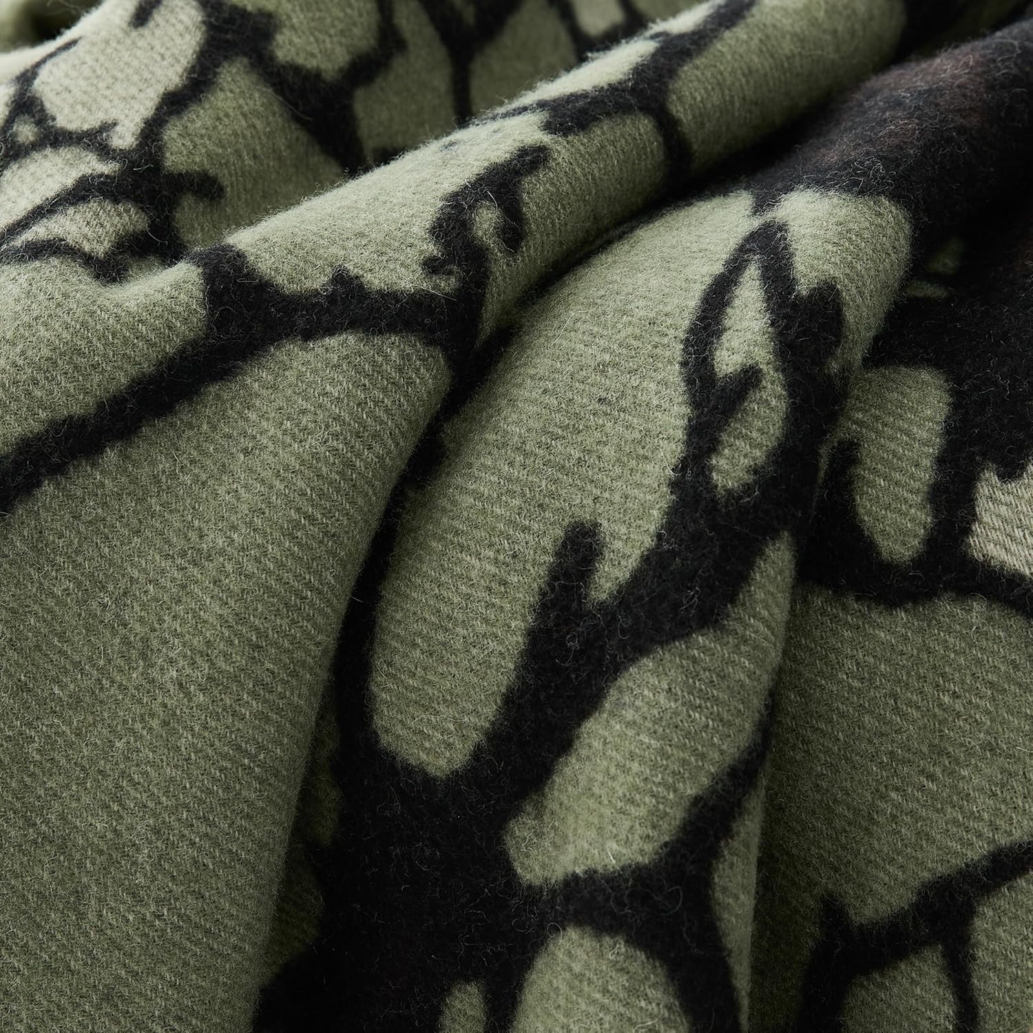 Lush Decor x Chuks Collins Threaded Roots Throw Blanket Single 60" W x 70" L Green - Cozy Wool Blanket - Green Throw - Super Soft Blanket for Bed, Couch, or Chair - Image 5