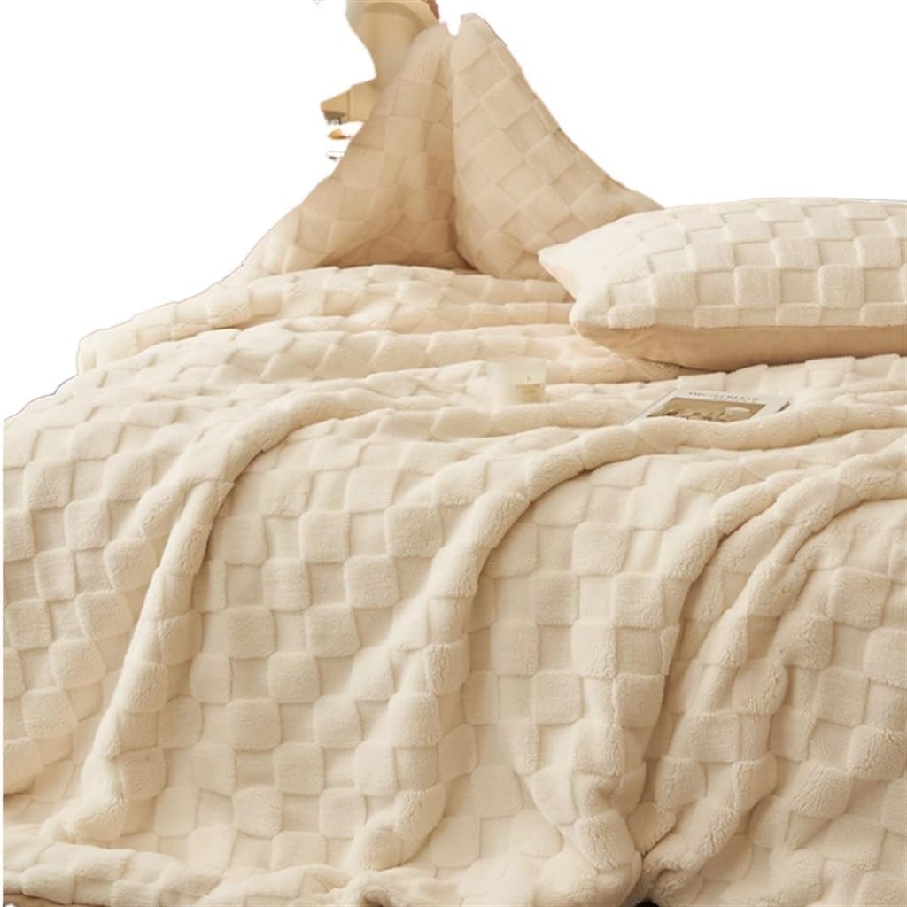 MVUYO Thick Milk Fleece Blanket Office Nap Blanket Sofa Throw Blanket Flannel Coral Fleece Sheets for Bed(180 * 200cm)