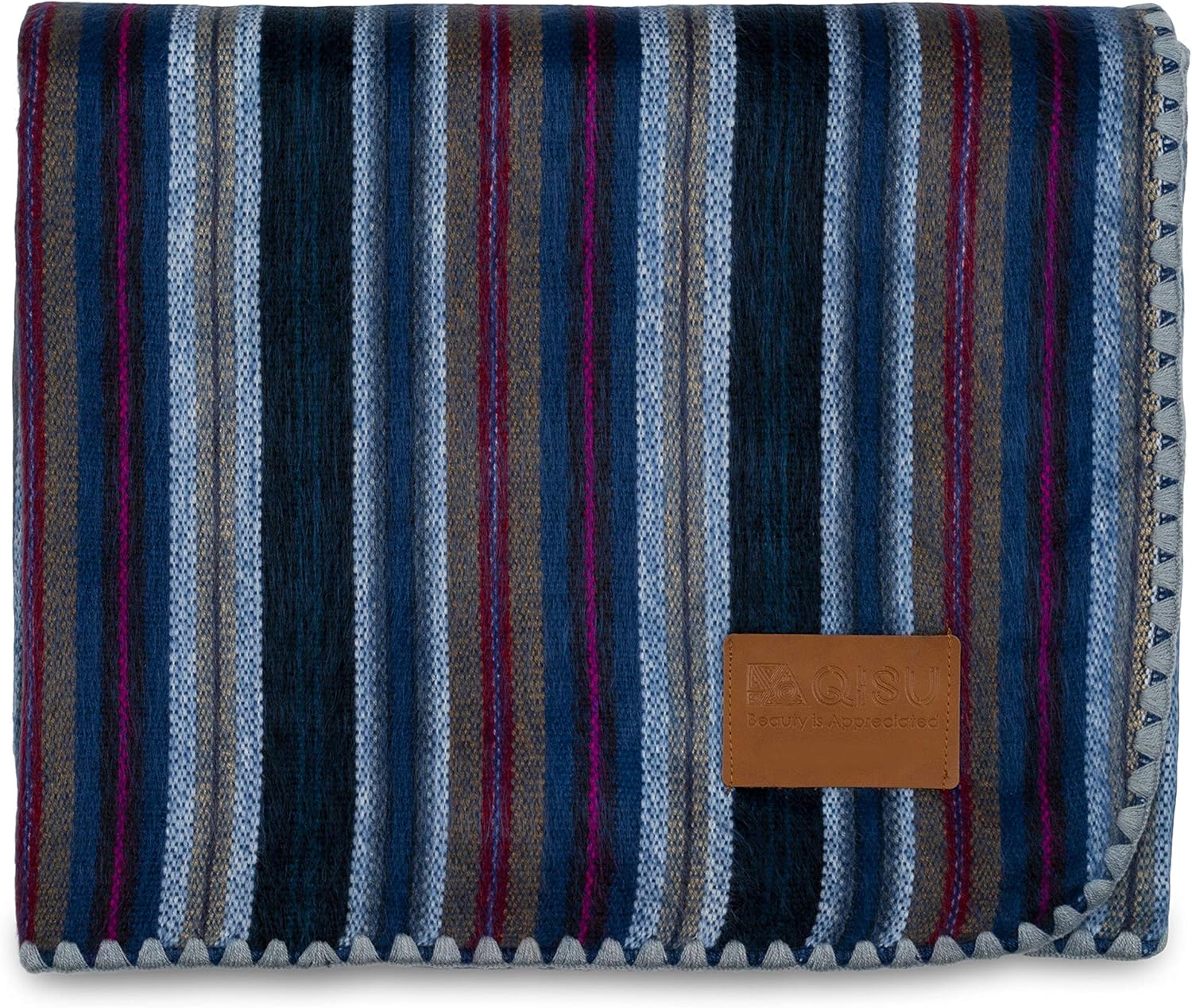 QISU Alpaca Wool Blanket Throw 85 x 65 inches Blue Variegated i##e##s: Ultra-Soft ^^ Warm ^^ Large ^^ Hypoallergenic ^^ Non-Itchy ^^ Non-Scratchy ^^ Breathable ^^ Beautiful ^^ Variegated :i##e##s - Image 10