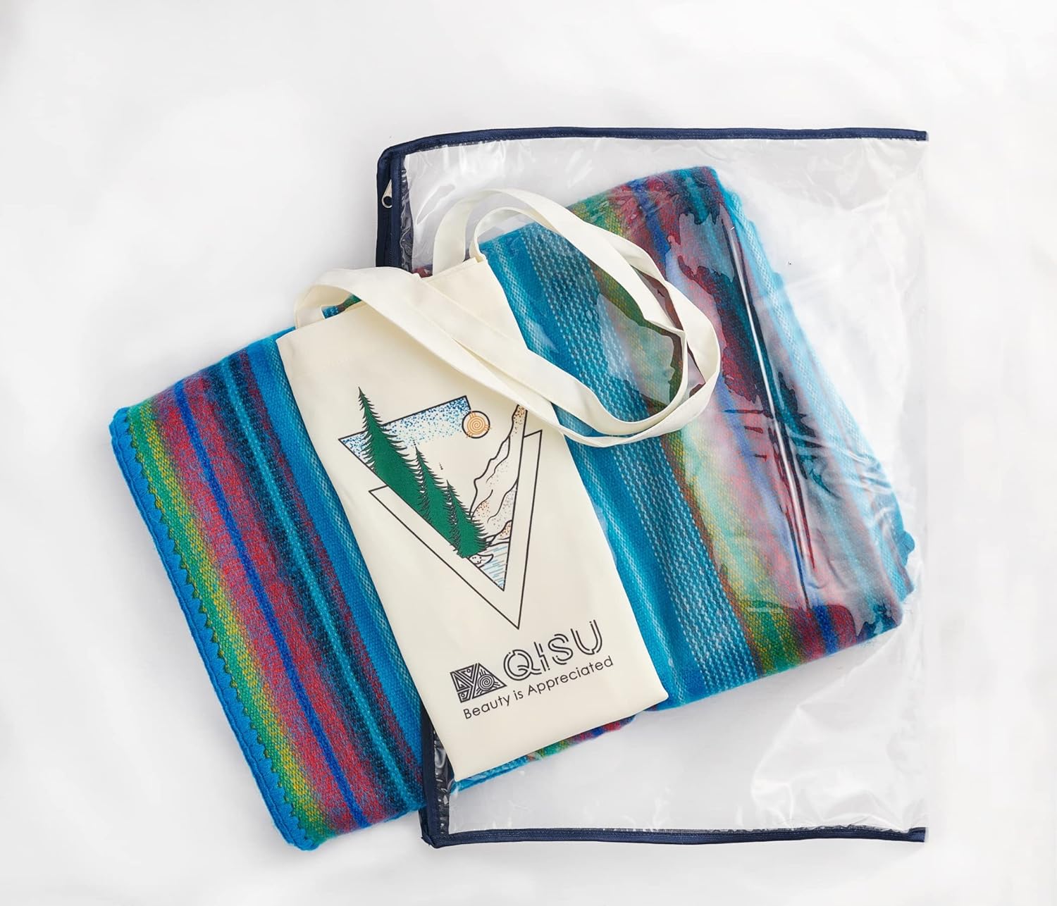 QISU Alpaca Wool Blanket Throw 85 x 65 inches Blue Variegated i##e##s: Ultra-Soft ^^ Warm ^^ Large ^^ Hypoallergenic ^^ Non-Itchy ^^ Non-Scratchy ^^ Breathable ^^ Beautiful ^^ Variegated :i##e##s - Image 7