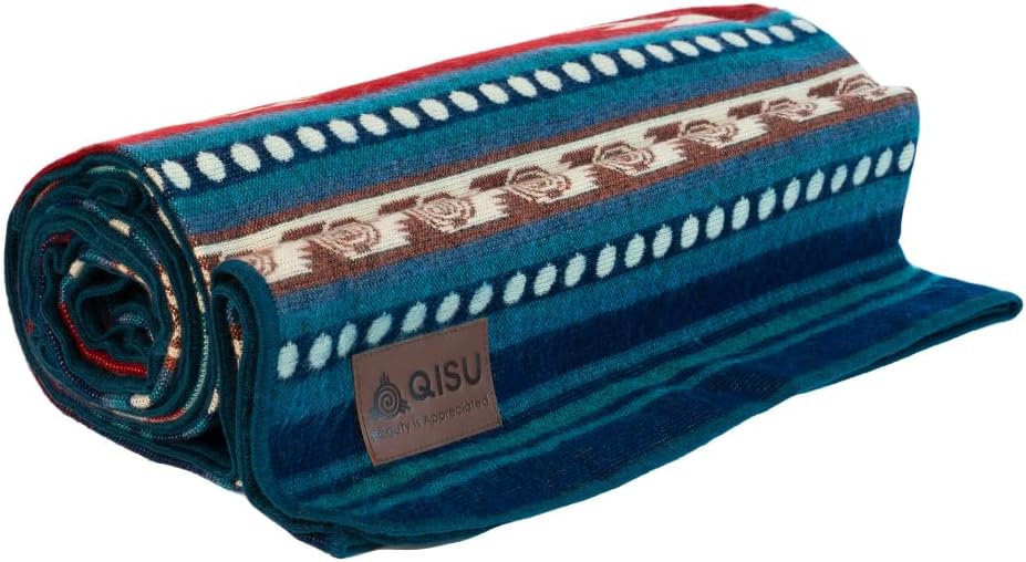 QISU Wool Blanket Throw 94" x 78" Rainbow i##e##s: Ultra-Soft ^^ Warm ^^ Large ^^ Handmade in Ecuador ^^ by Local Artisans ^^ Hypoallergenic ^^ Breathable ^^ Beautiful :i##e##s - Image 13