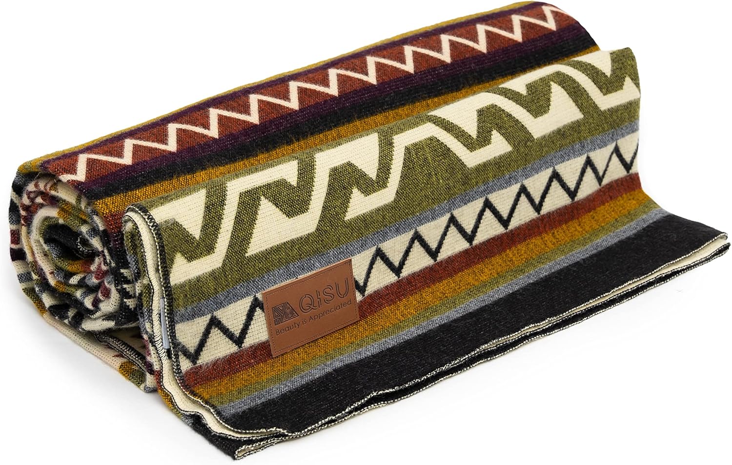 QISU Wool Blanket Throw 94" x 78" Rainbow i##e##s: Ultra-Soft ^^ Warm ^^ Large ^^ Handmade in Ecuador ^^ by Local Artisans ^^ Hypoallergenic ^^ Breathable ^^ Beautiful :i##e##s - Image 11