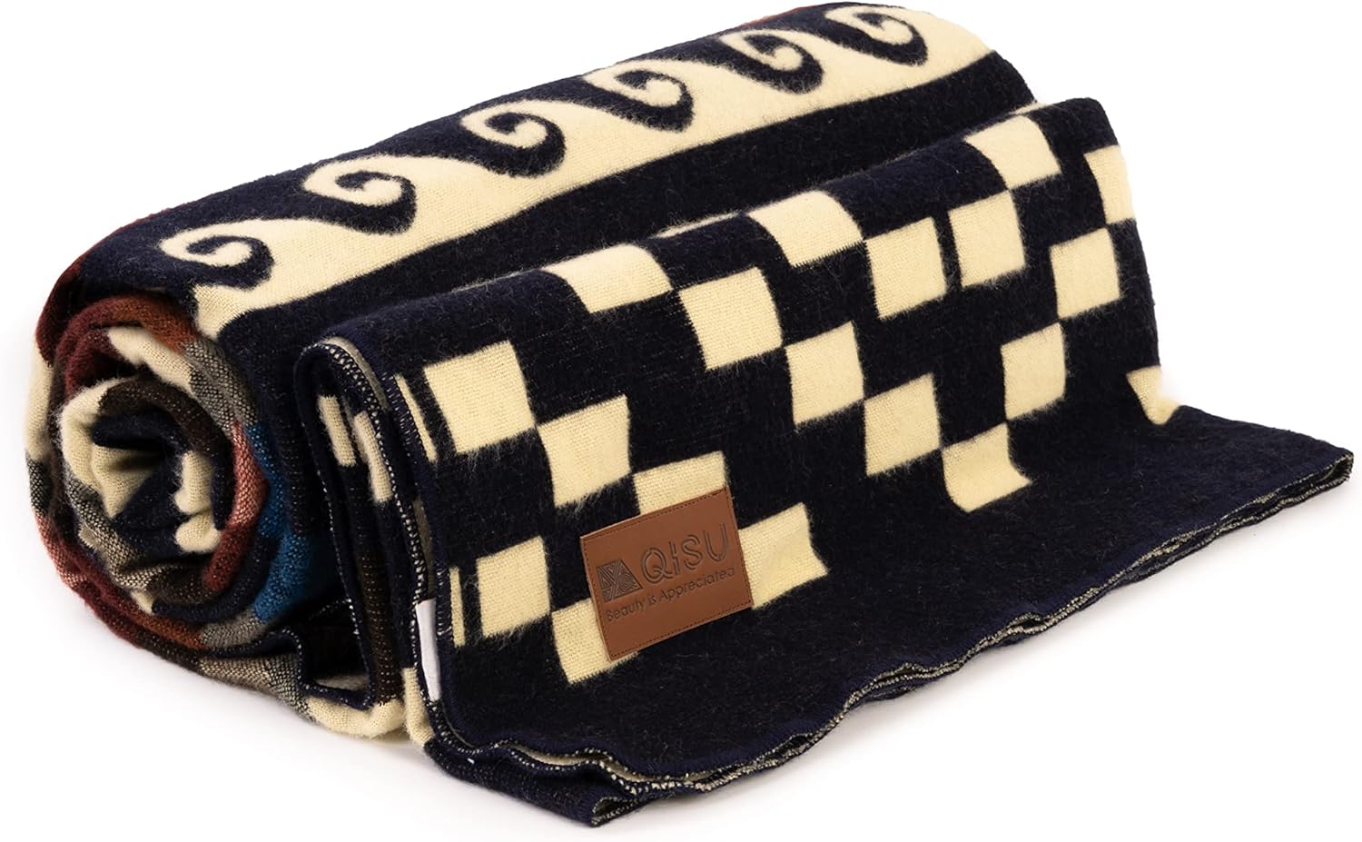 QISU Wool Blanket Throw 94" x 78" Rainbow i##e##s: Ultra-Soft ^^ Warm ^^ Large ^^ Handmade in Ecuador ^^ by Local Artisans ^^ Hypoallergenic ^^ Breathable ^^ Beautiful :i##e##s - Image 15