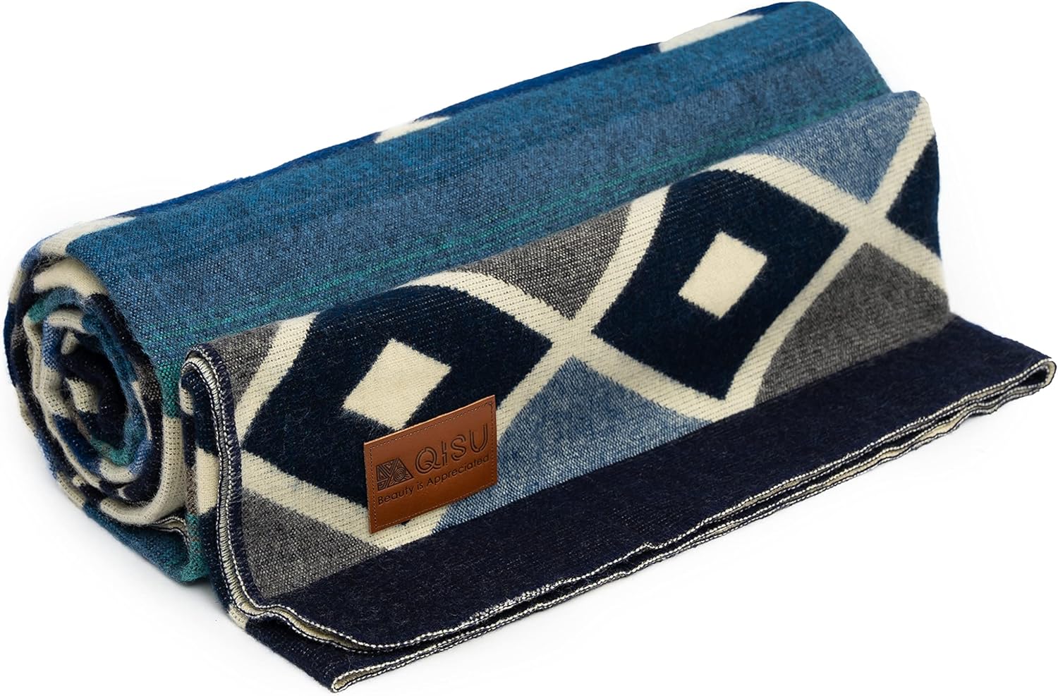 QISU Wool Blanket Throw 94" x 78" Rainbow i##e##s: Ultra-Soft ^^ Warm ^^ Large ^^ Handmade in Ecuador ^^ by Local Artisans ^^ Hypoallergenic ^^ Breathable ^^ Beautiful :i##e##s - Image 12