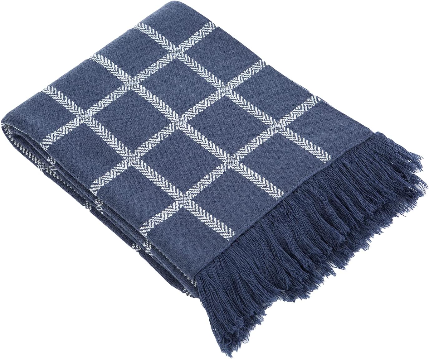 SAOL Merino Wool Throw Blanket 75" by 57" Oxford Blue i##e##s: Made in Ireland ^^ Irish ^^ Washable ^^ Knit Blanket :i##e##s - Image 2