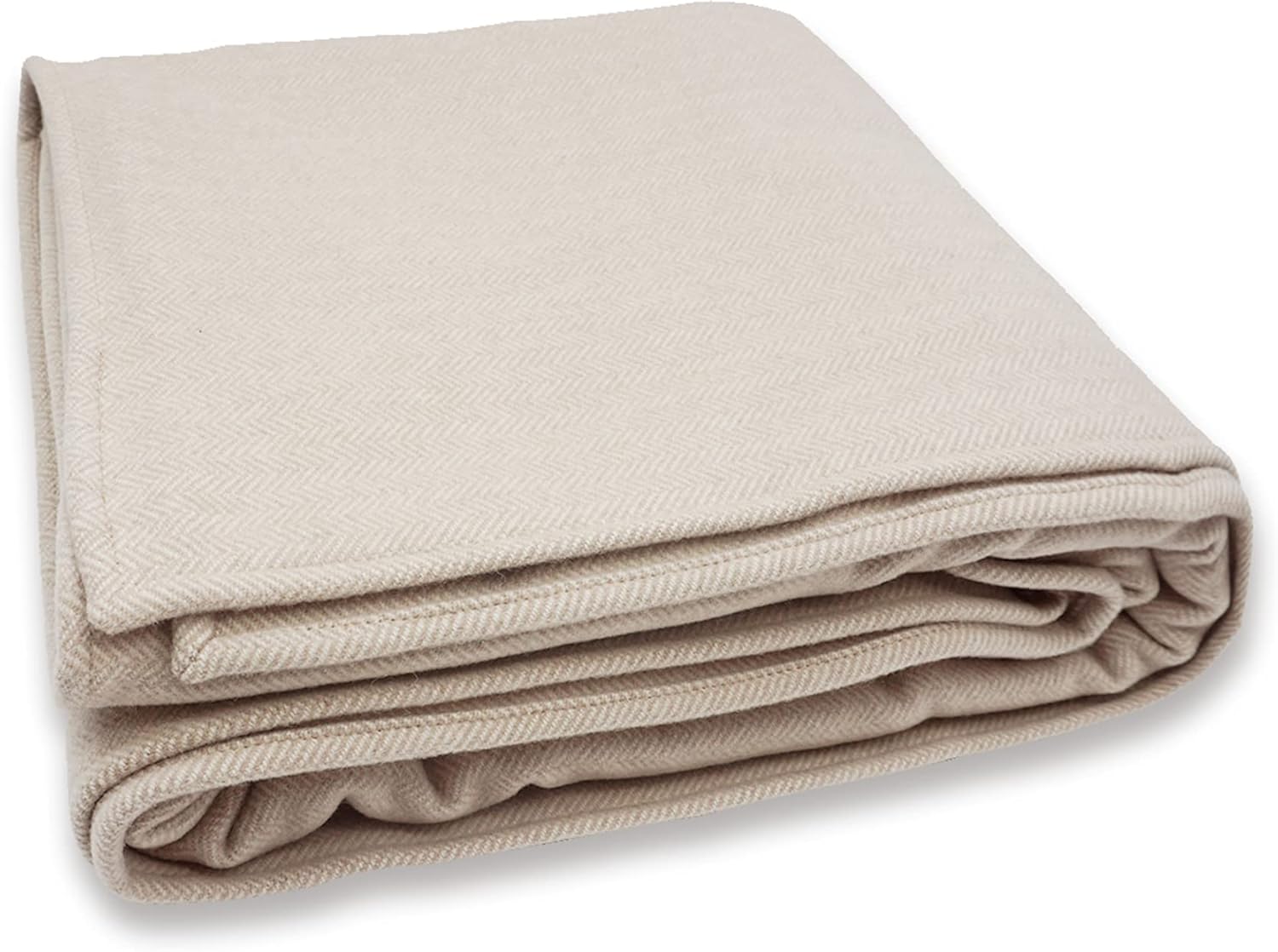 State Cashmere Herringbone Throw Blanket Merino Wool Cashmere Beige\/Ivory 90"x60" i##e##s: Soft ^^ Made with Merino Wool ^^ Sourced from Inner Mongolia ^^ Accent Blanket ^^ for Couch ^^ Sofa ^^ Twin Standard Bed :i##e##s