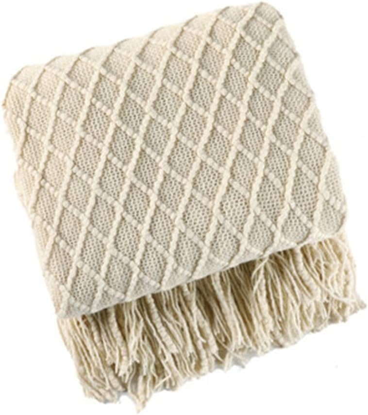 UOHLCX HBJWOV Knitted Plaid Blanket Solid Color Waffle Embossed Blanket Nordic Decorative Blanket for Sofa Bed Throw Chunky Knit Throw Blanket(White-Dinosaur Doodle4,130x220cm) - Image 8